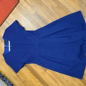 Aqua Blue Dress with Black Design Triangle Short Sleeves any occasion dr…